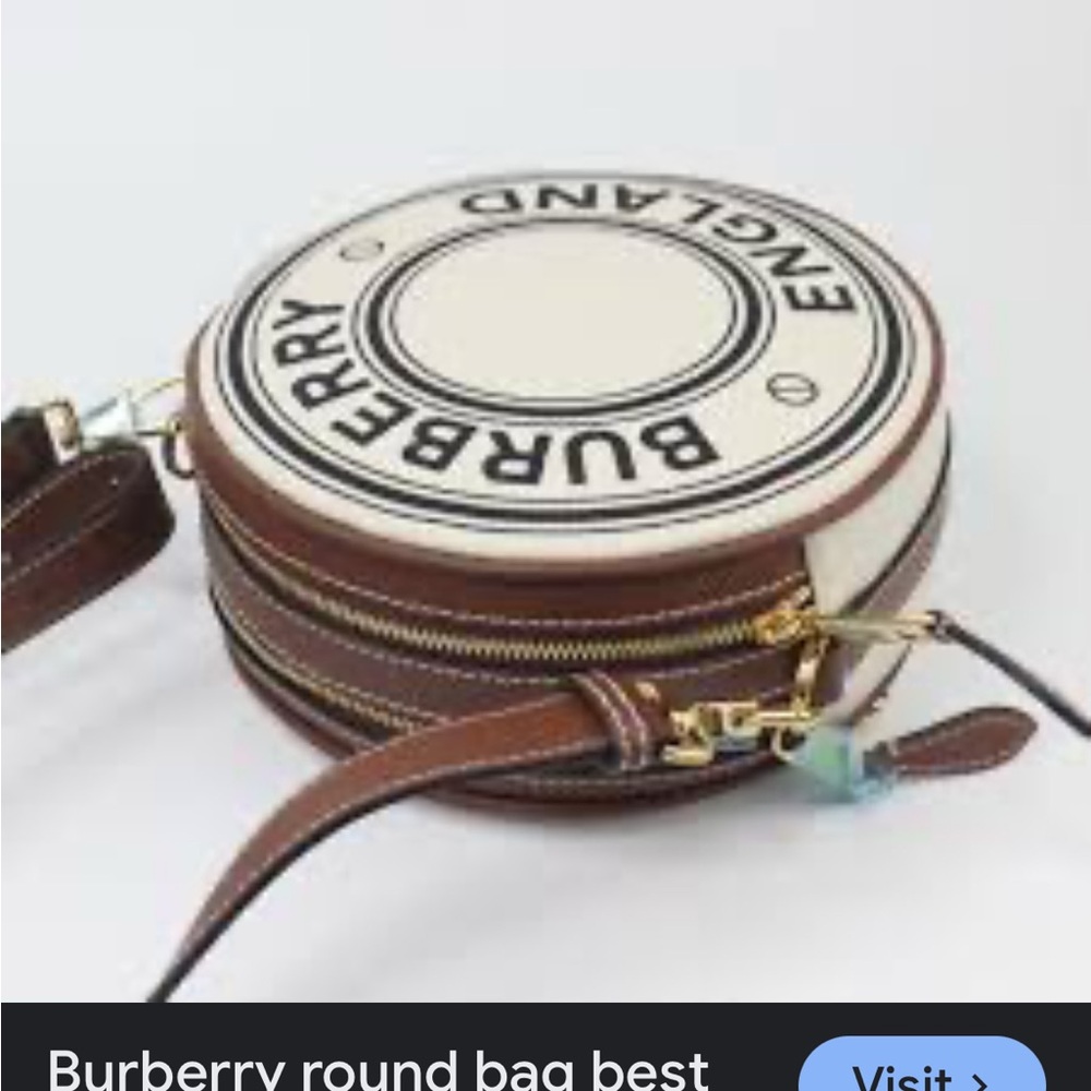 Burberry White and Brown Round Belt Bag- GWP